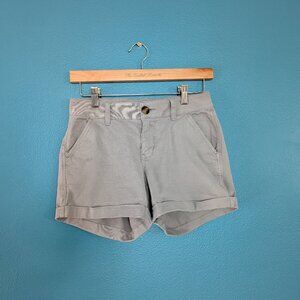 Women's Grey Low Rise Chino Shorts